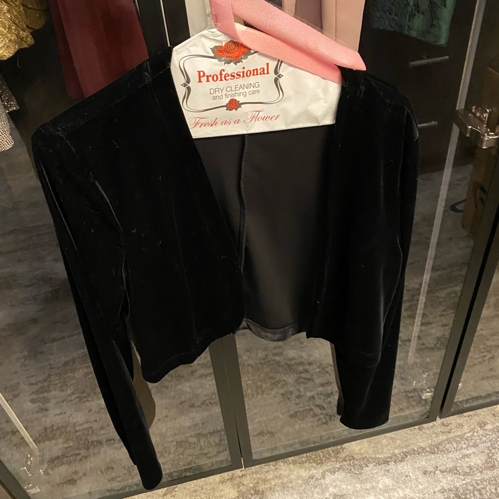 Black velvet dress with velvet overcoat
